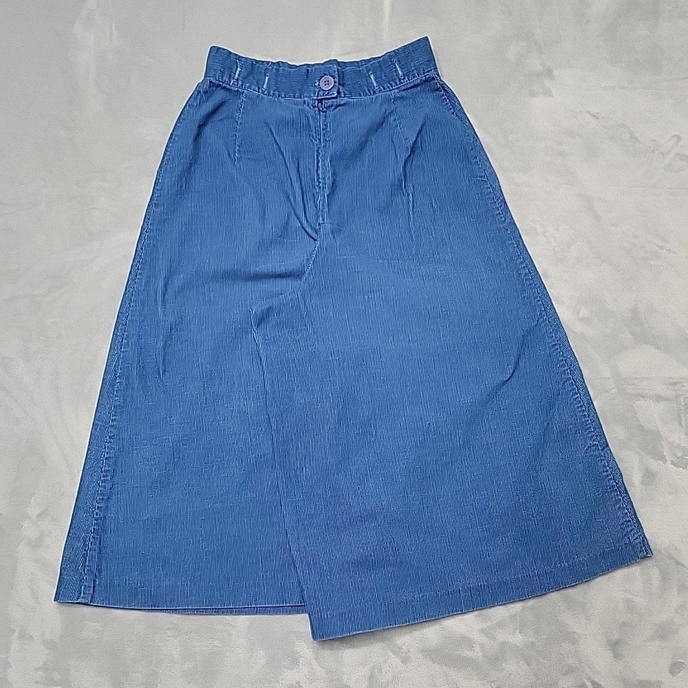 VTG Garland Shorts Womens 9/10 Blue Corduroy Culottes Gaucho High Waist